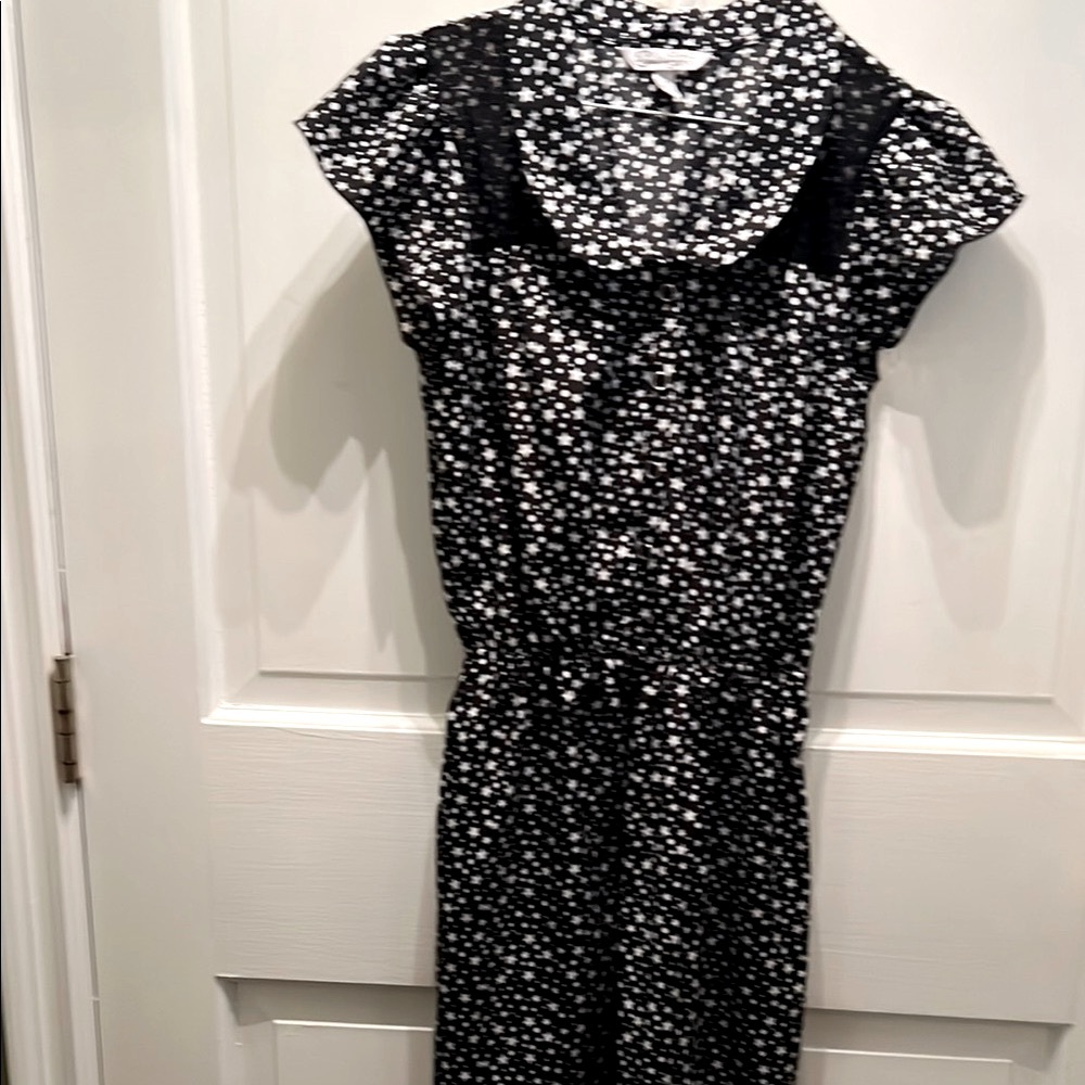 Floral Black and White Dress